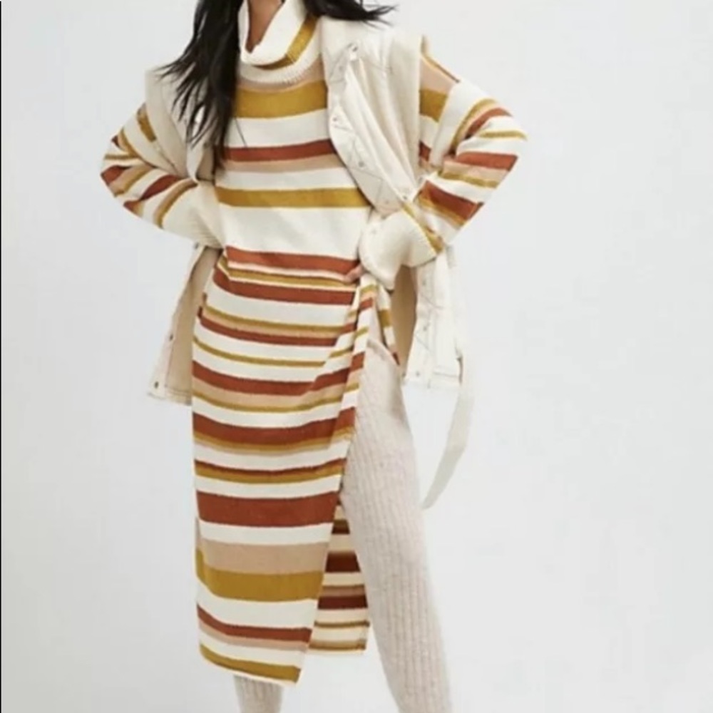 FREE PEOPLE “Toes in the Sand” Maxi Turtleneck Sweater Dress | Small